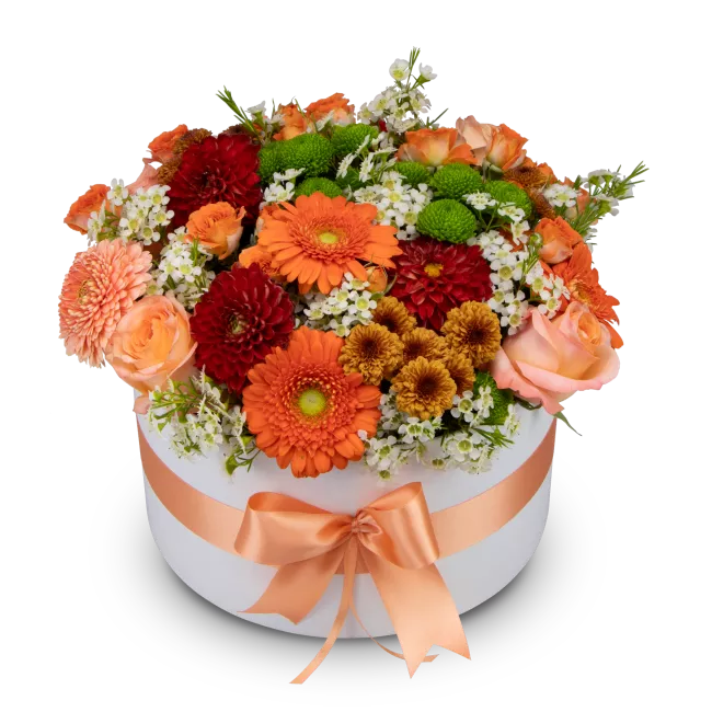 Box oranžových květin